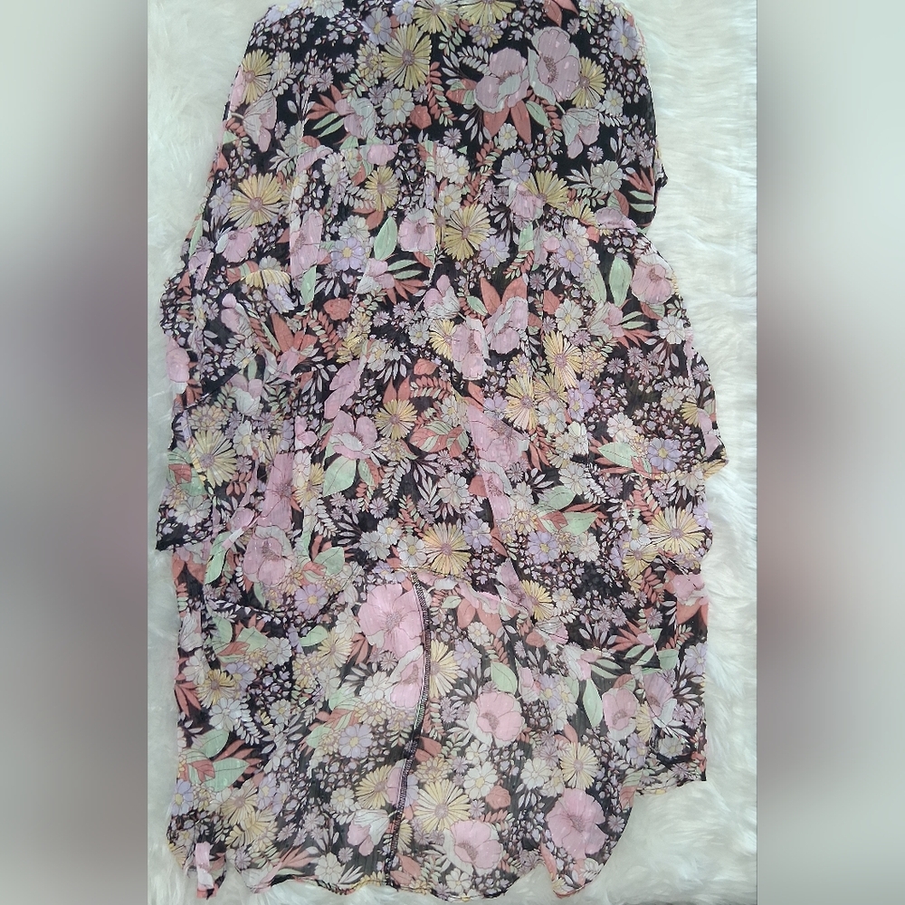 Melrose & Market Floral High‑Low Dress • Braided Straps • Tassel Tie • Size S 🌺 - Picture 6 of 13